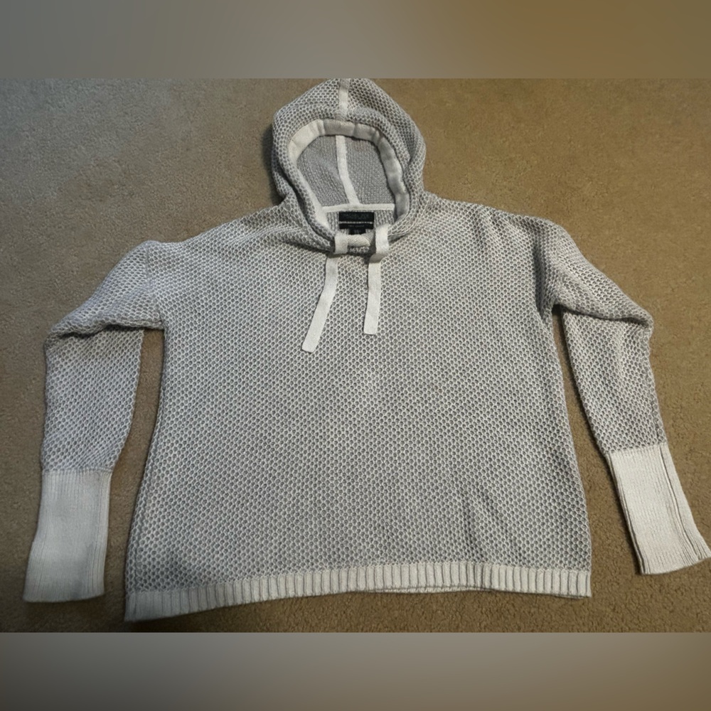 Rachel Zoe White/Grey Honeycomb Textured Sweater